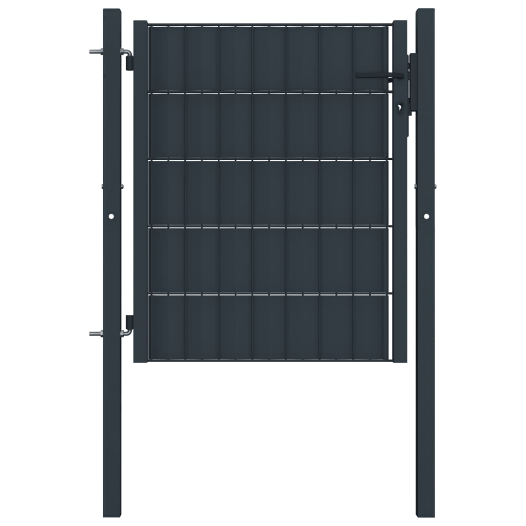 Vārti, antracīta krāsā, PVC un tērauds, 100x101cm