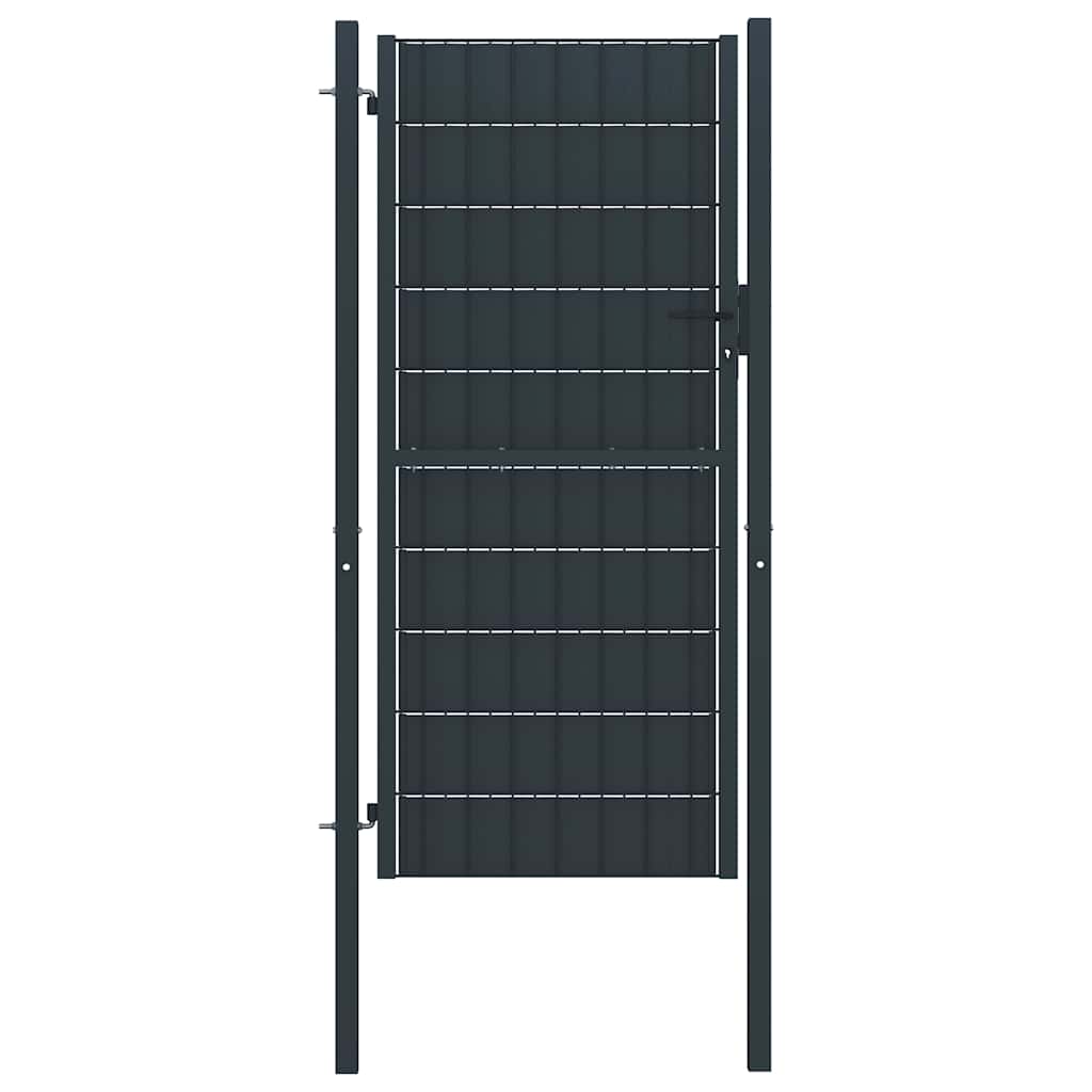 Tvoros vartai, PVC ir plienas, 100x124 cm, antracito spalvos