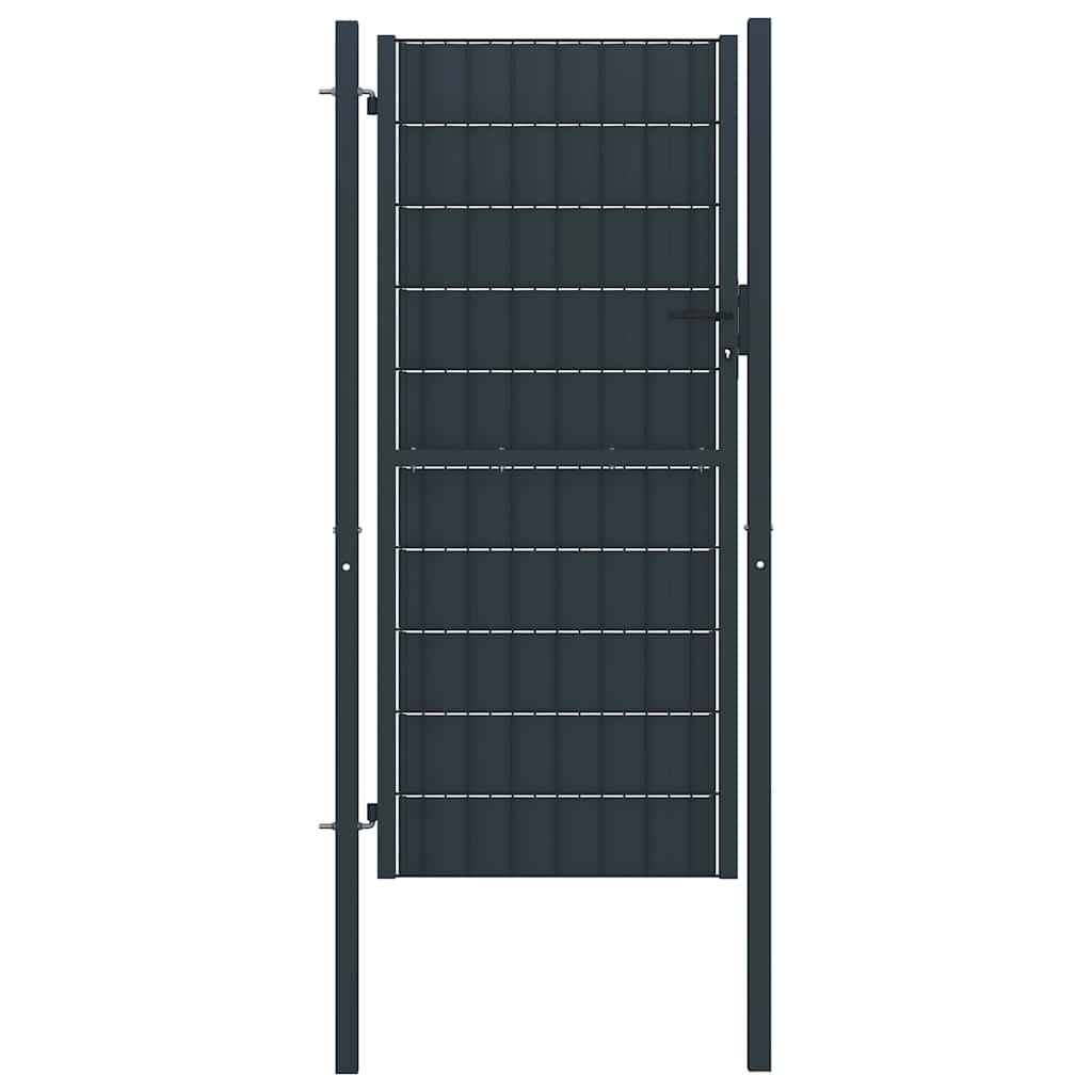 Tvoros vartai, PVC ir plienas, 100x164 cm, antracito spalvos