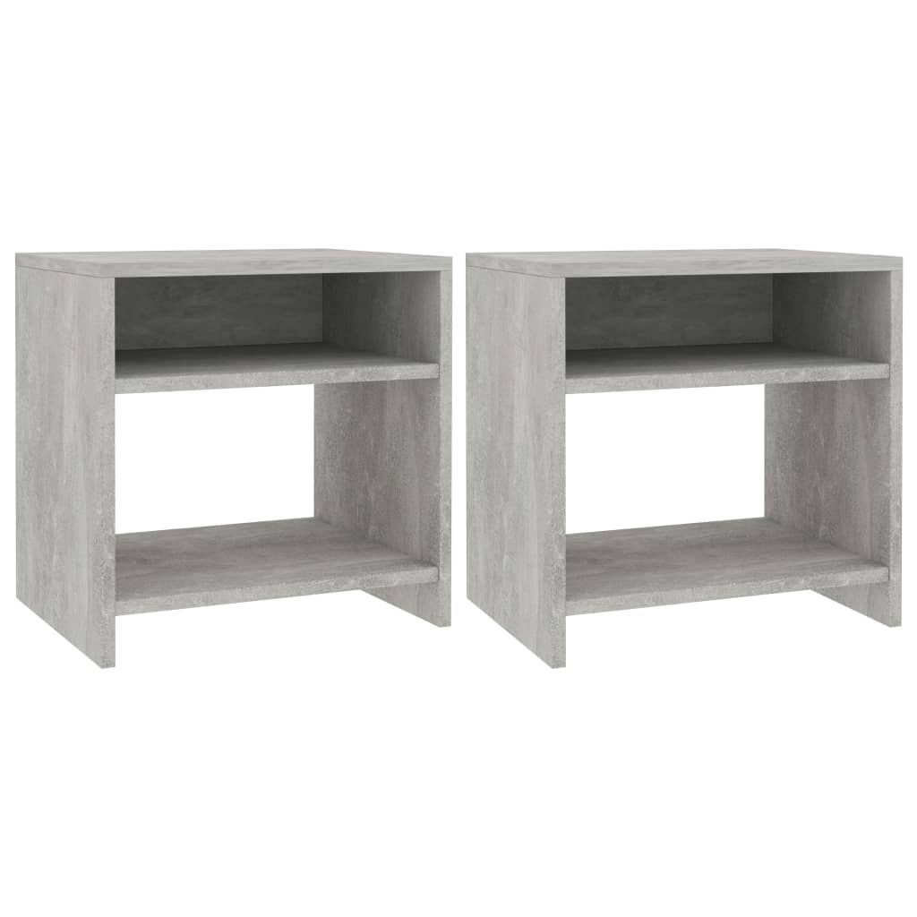 Bedside tables, 2 pcs., concrete, 40x30x40cm, treated wood