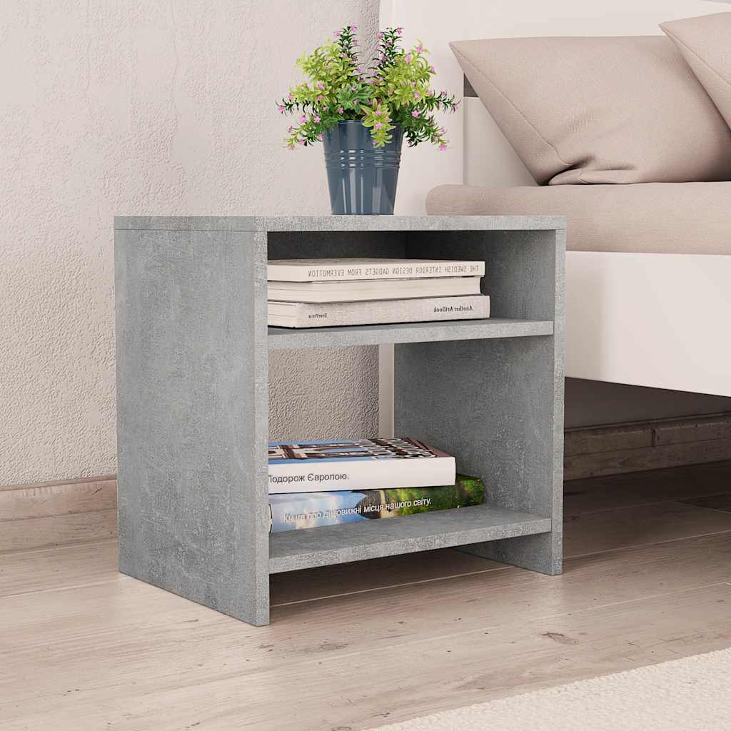 Bedside tables, 2 pcs., concrete, 40x30x40cm, treated wood