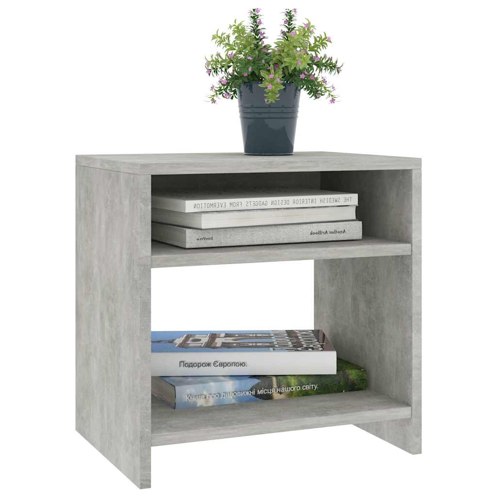 Bedside tables, 2 pcs., concrete, 40x30x40cm, treated wood