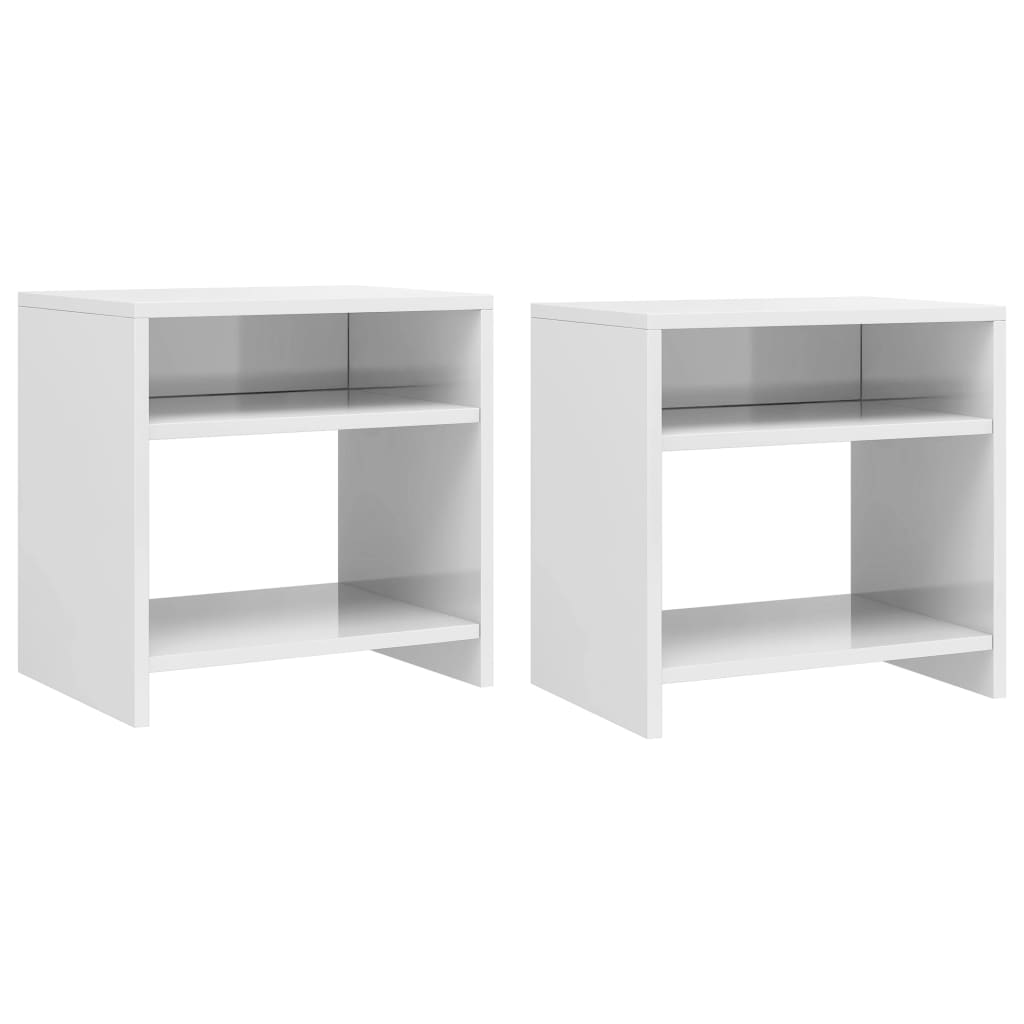 Nightstands, 2 pcs., white, 40x30x40cm, engineered wood