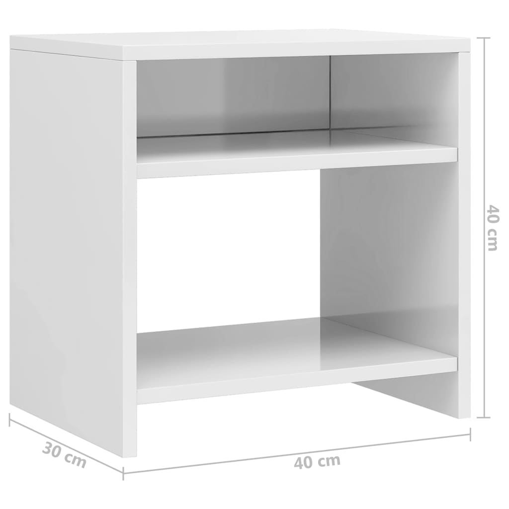 Nightstands, 2 pcs., white, 40x30x40cm, engineered wood