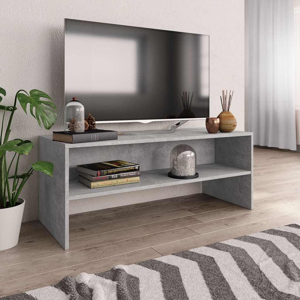 Televizoriaus spintelė, betono, 100x40x40cm, apdirbta mediena