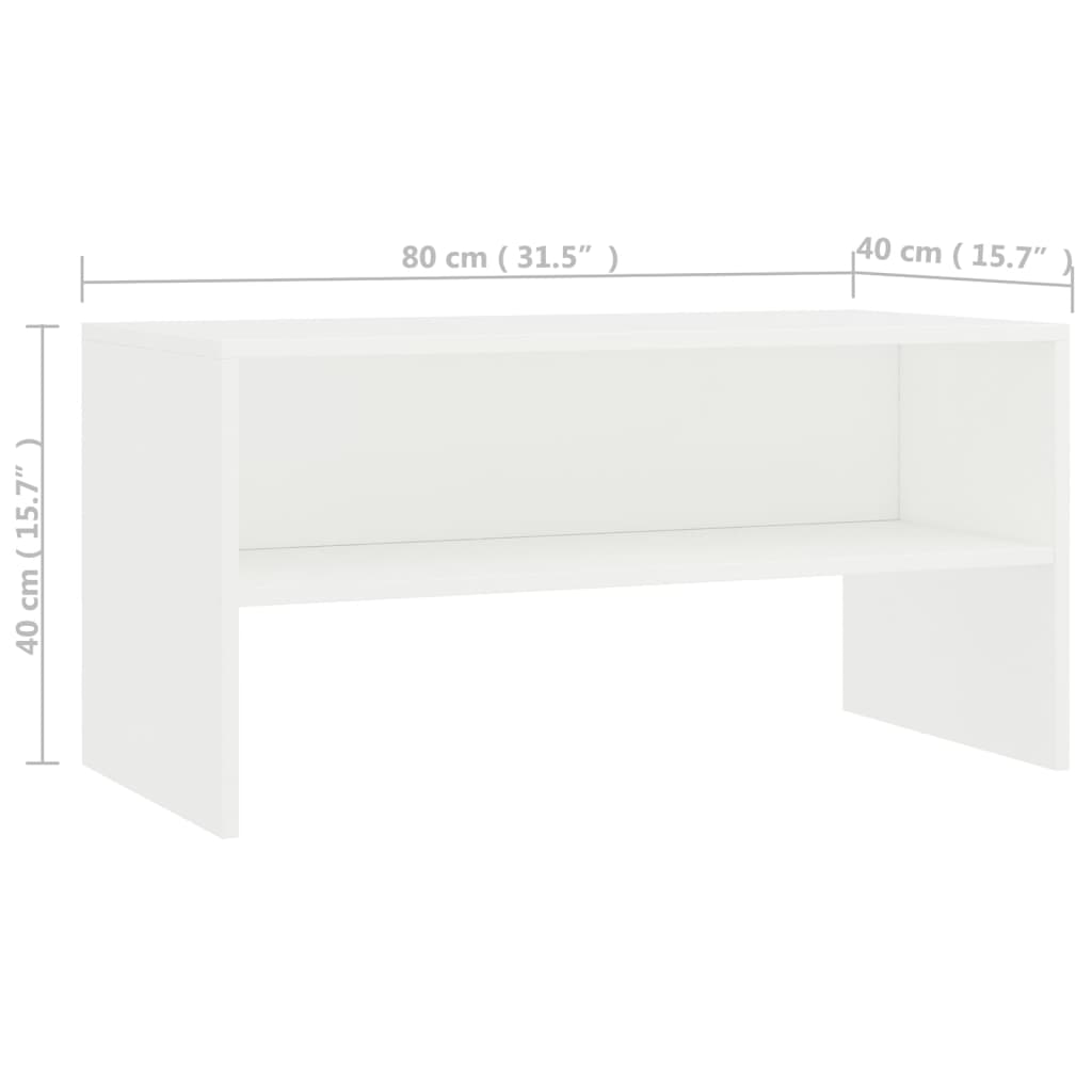 TV cabinet, white, 80x40x40cm, engineered wood