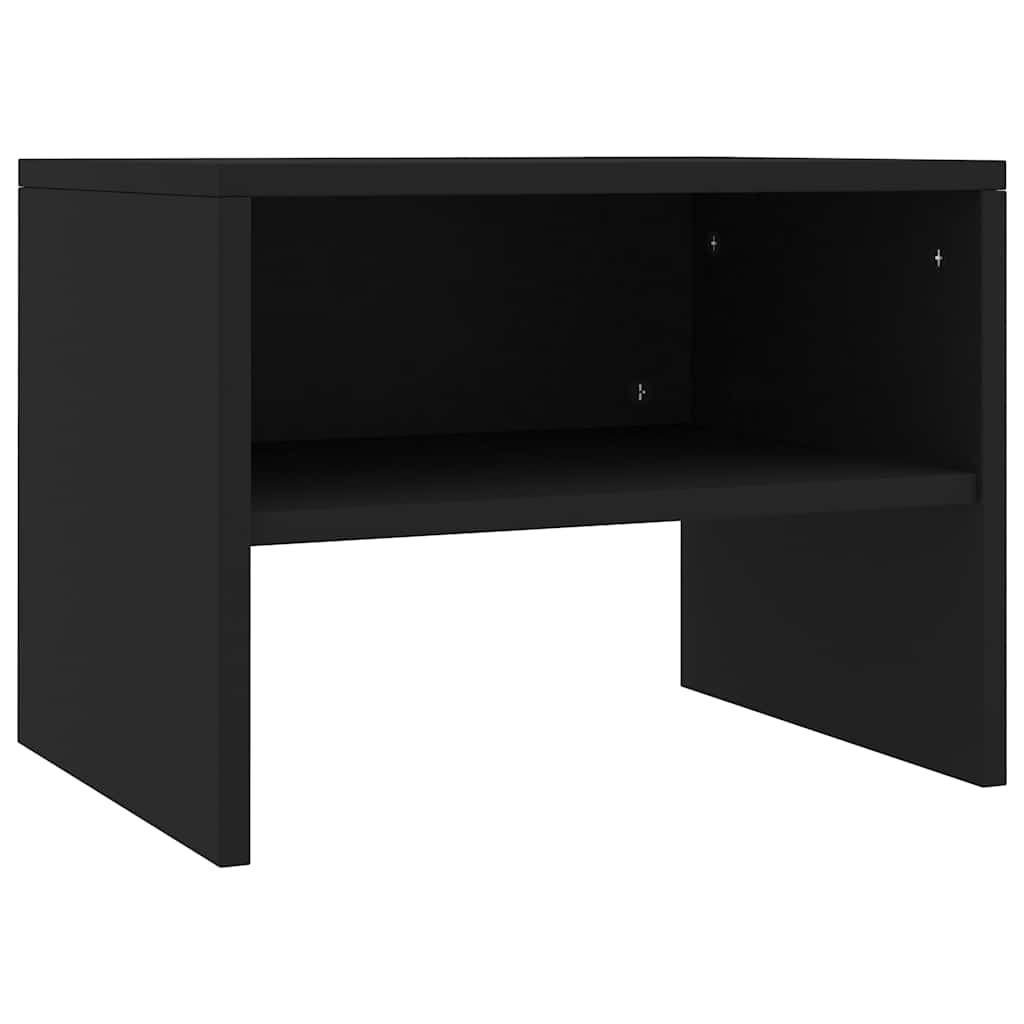 Bedside tables, 2 pcs., black, 40x30x30cm, engineered wood