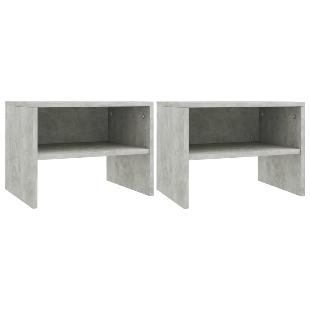 Nightstands, 2 pcs., concrete, 40x30x30cm, treated wood