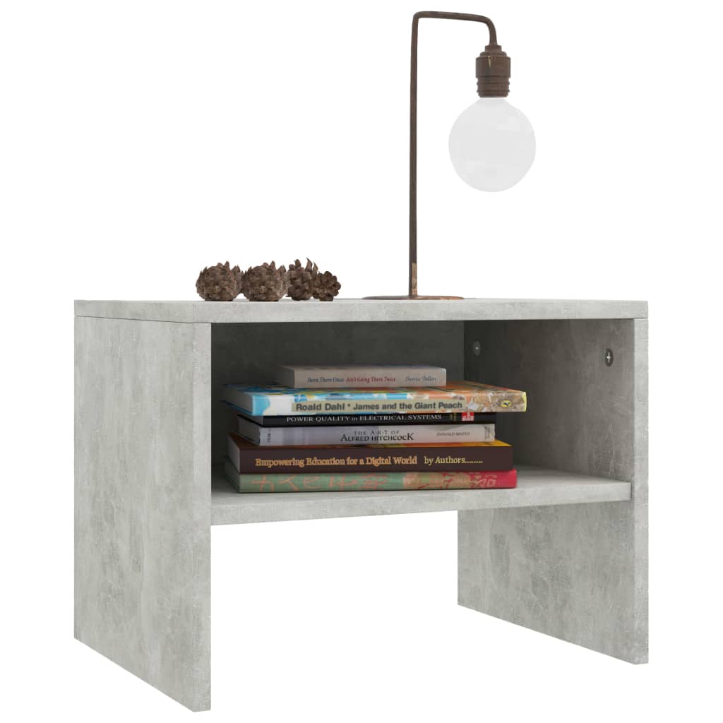 Nightstands, 2 pcs., concrete, 40x30x30cm, treated wood