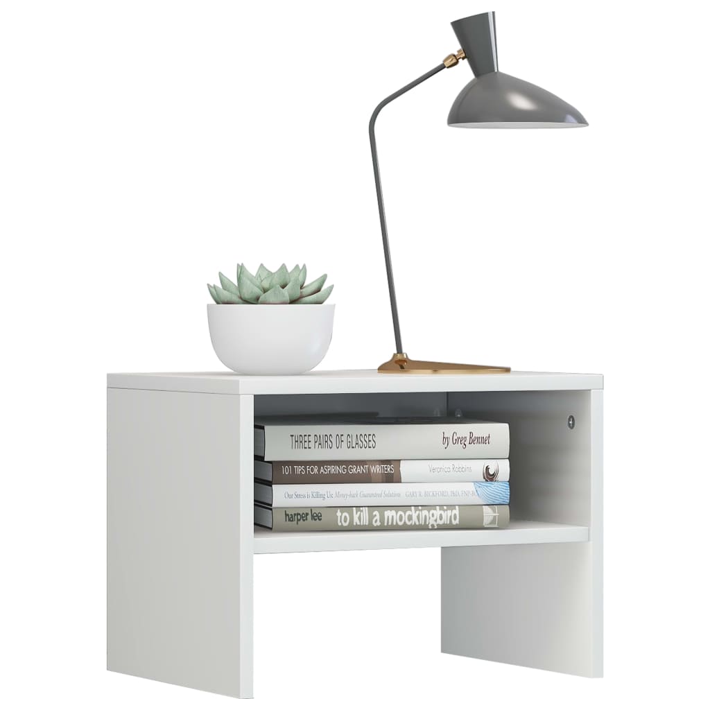 Nightstands, 2 pcs., white, 40x30x30cm, engineered wood