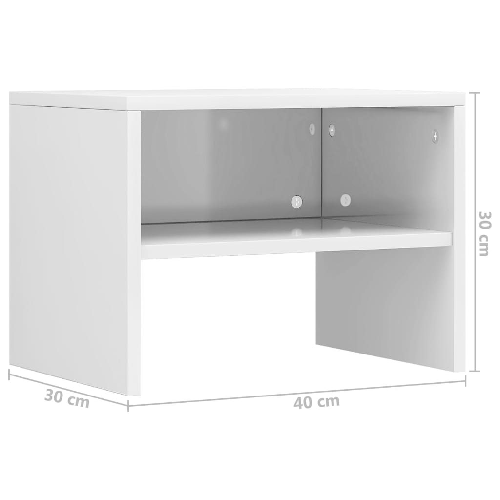 Nightstands, 2 pcs., white, 40x30x30cm, engineered wood