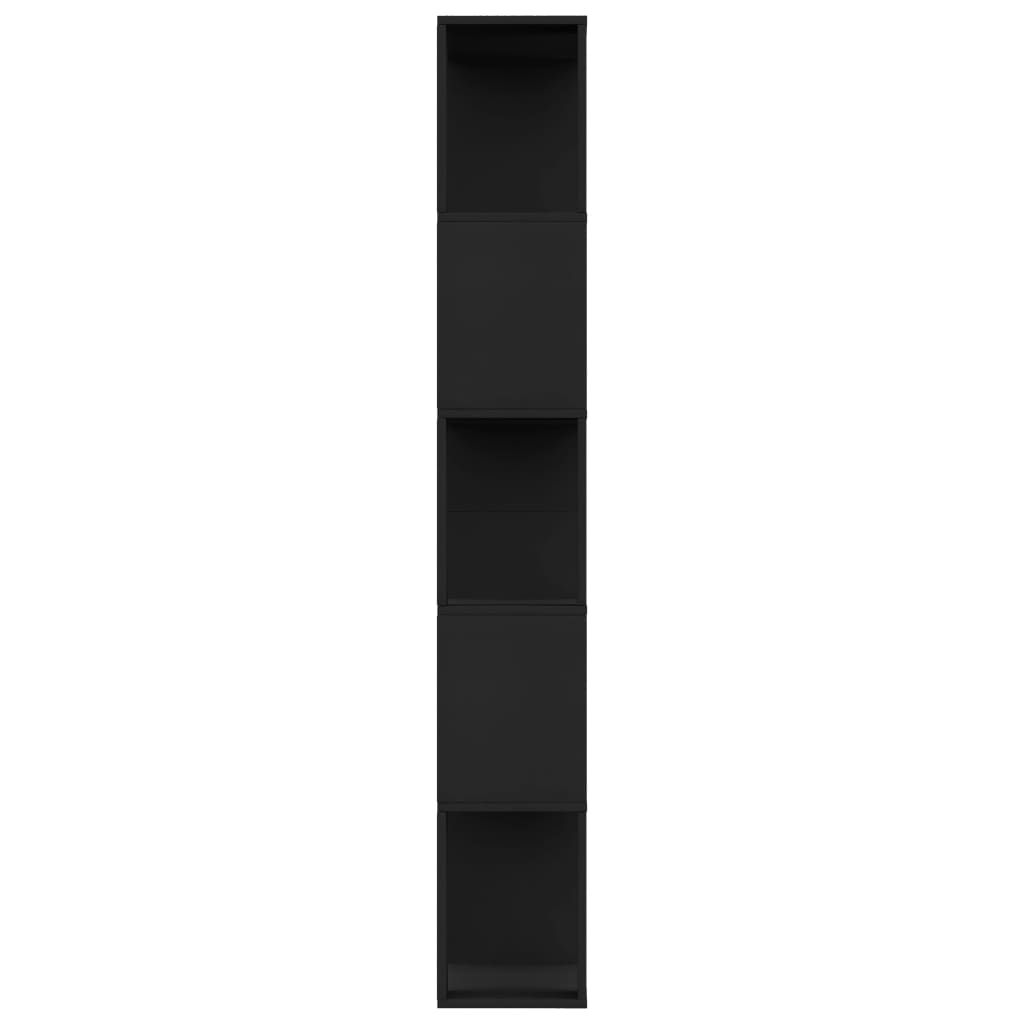 Grāmatu plaukts/istabas nodalījums, melns, 80x24x159 cm, koks