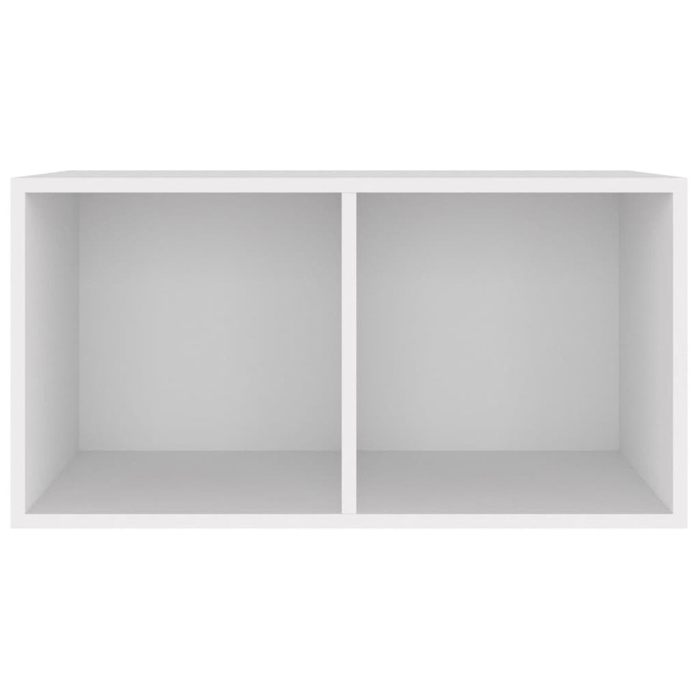 Vinyl record box, white, 71x34x36cm, wood