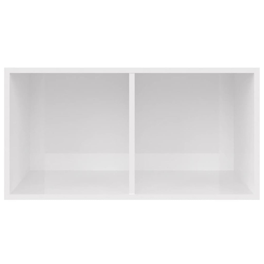 Vinyl record box, white, 71x34x36cm, wood, glossy