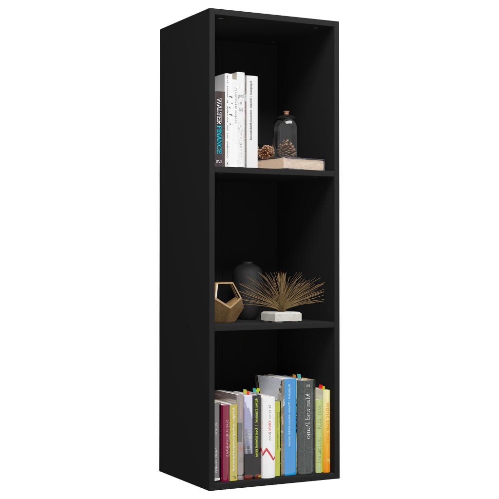 Cabinet, book/TV, black, 36x30x114cm, particleboard