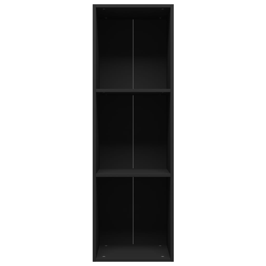 Cabinet, book/TV, black, 36x30x114cm, particleboard