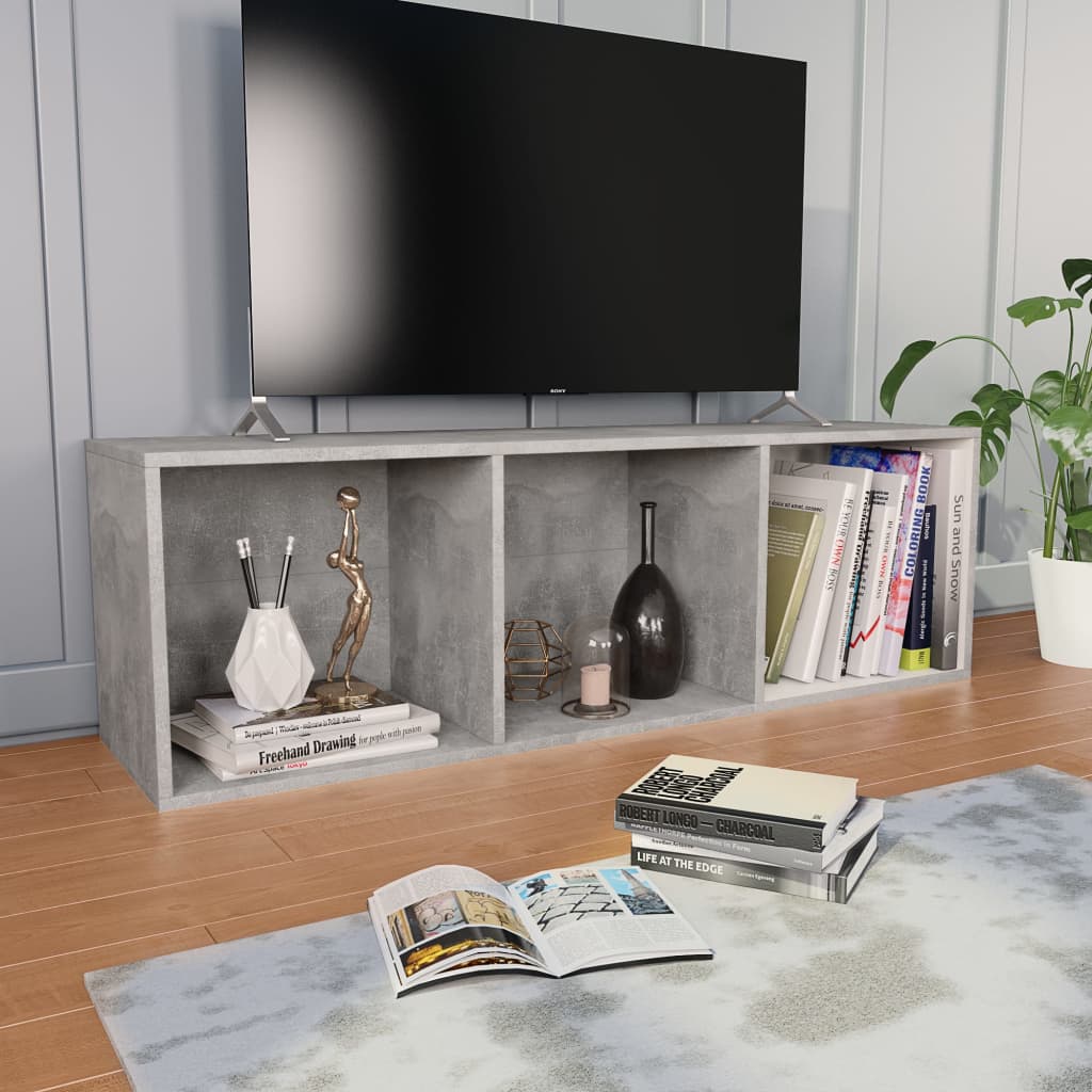 Spintelė knygoms/TV, betono, 36x30x114cm, apdirbta mediena