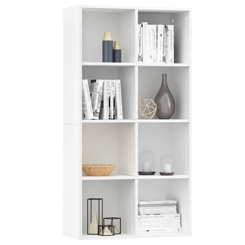 Bookcase/side cabinet, white, 66x30x130cm, engineered wood