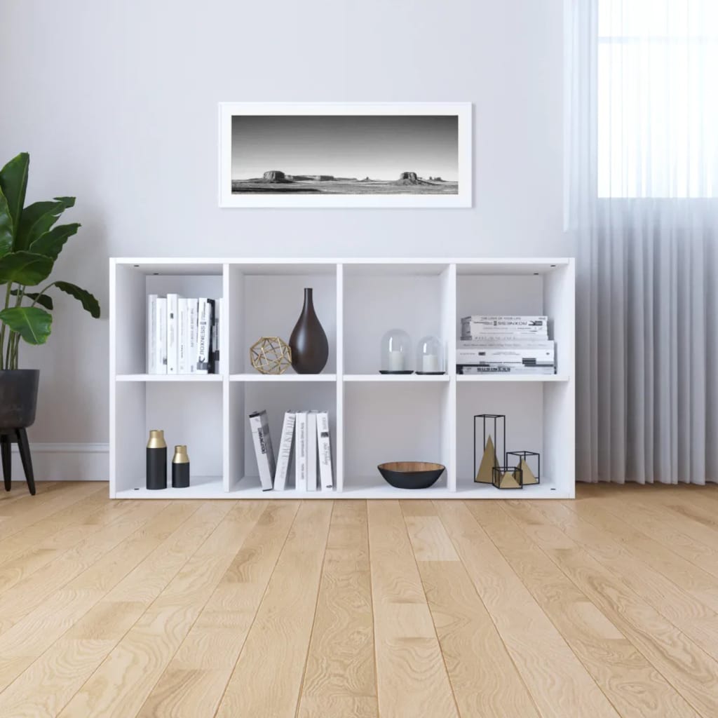 Bookcase/side cabinet, white, 66x30x130cm, engineered wood