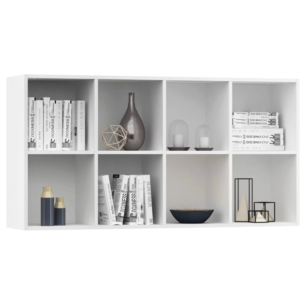 Bookcase/side cabinet, white, 66x30x130cm, engineered wood