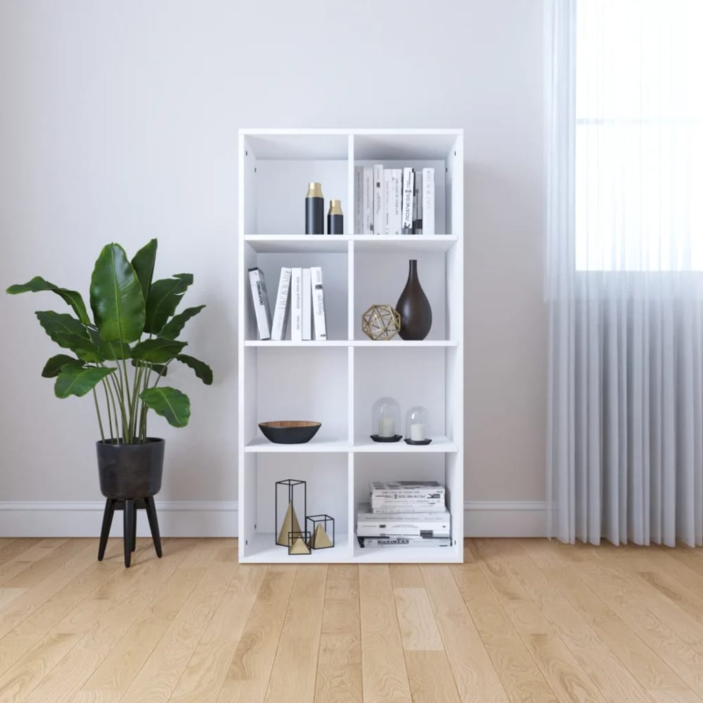Bookcase/side cabinet, white, 66x30x130cm, engineered wood