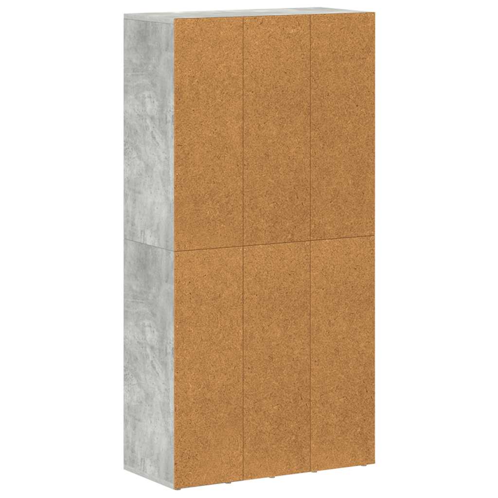 Grāmatu/sānu skapītis, betons, 66x30x130cm, apstrādāta koksne