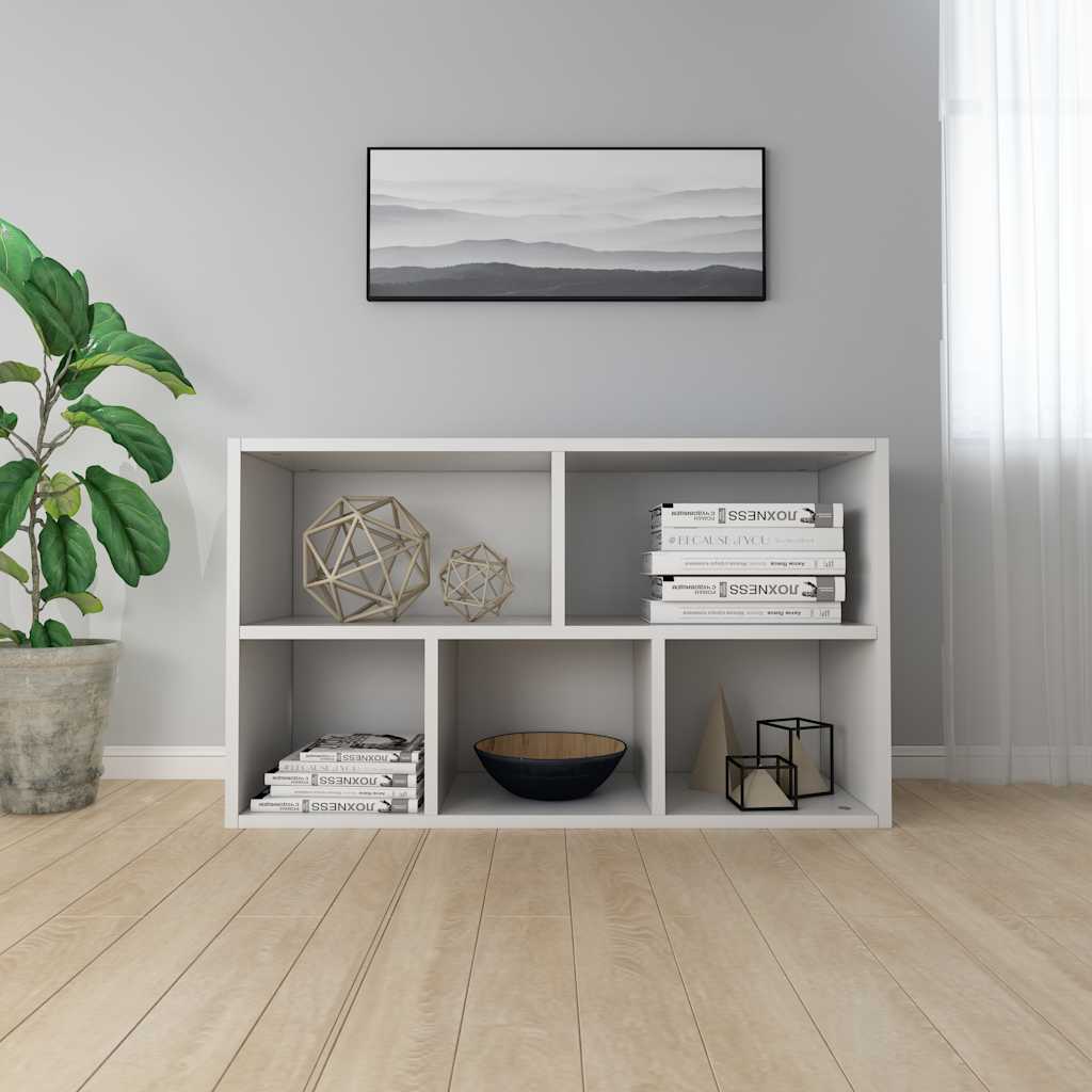 Grāmatu/sānu skapītis, balts, 50x25x80cm, apstrādāta koksne