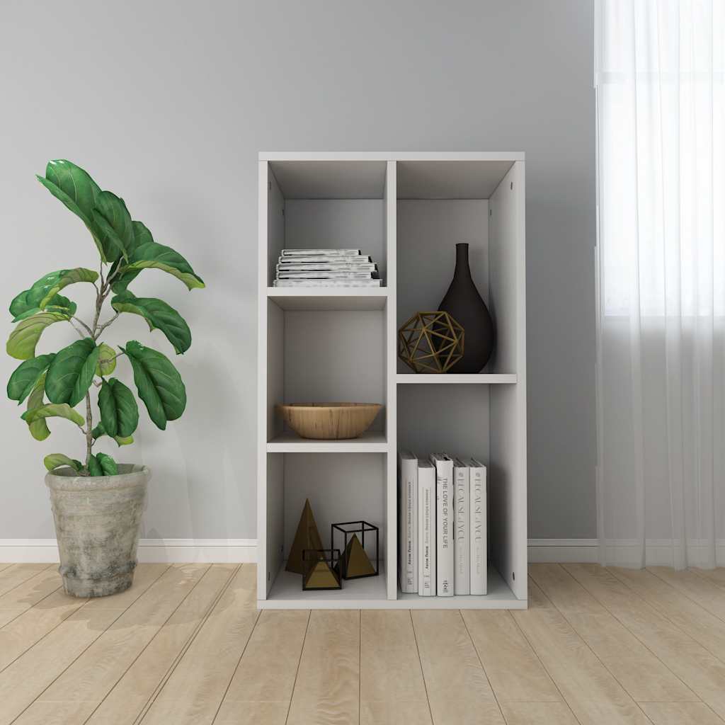 Grāmatu/sānu skapītis, balts, 50x25x80cm, apstrādāta koksne