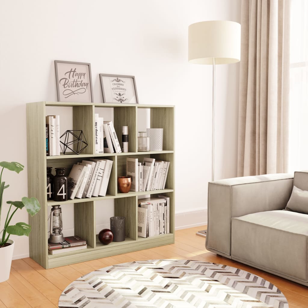 Bookshelf, oak, 97.5x29.5x100cm, treated wood