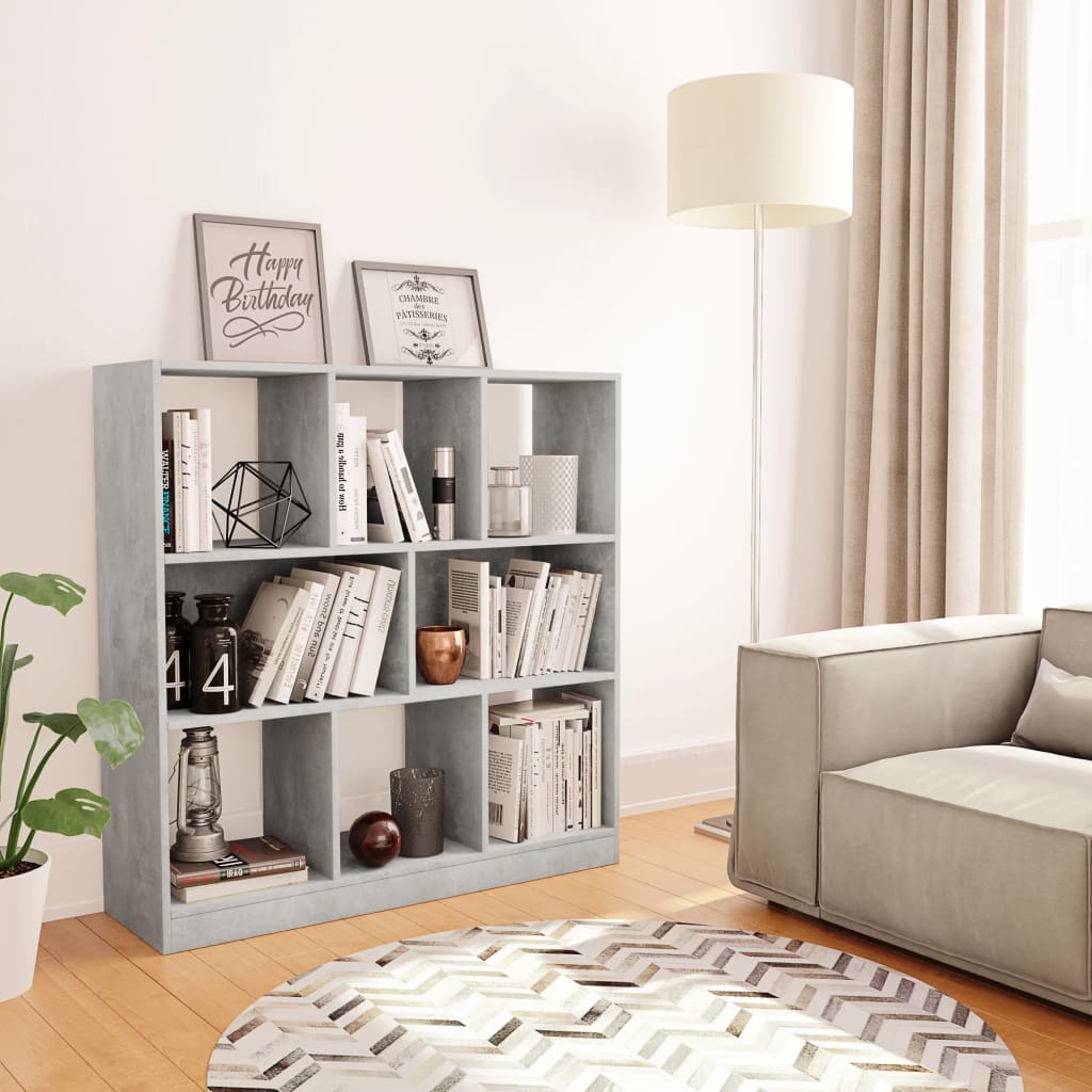 Bookcase, concrete, 97.5x29.5x100cm, treated wood
