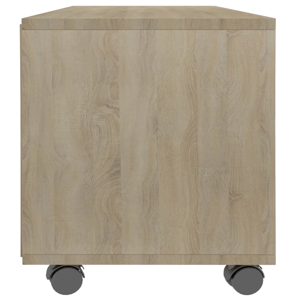 TV cabinet with wheels, oak, 90x35x35cm, engineered wood