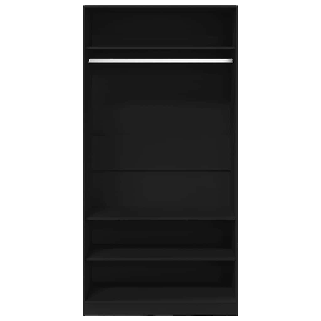 Wardrobe, black, 100x50x200cm, treated wood