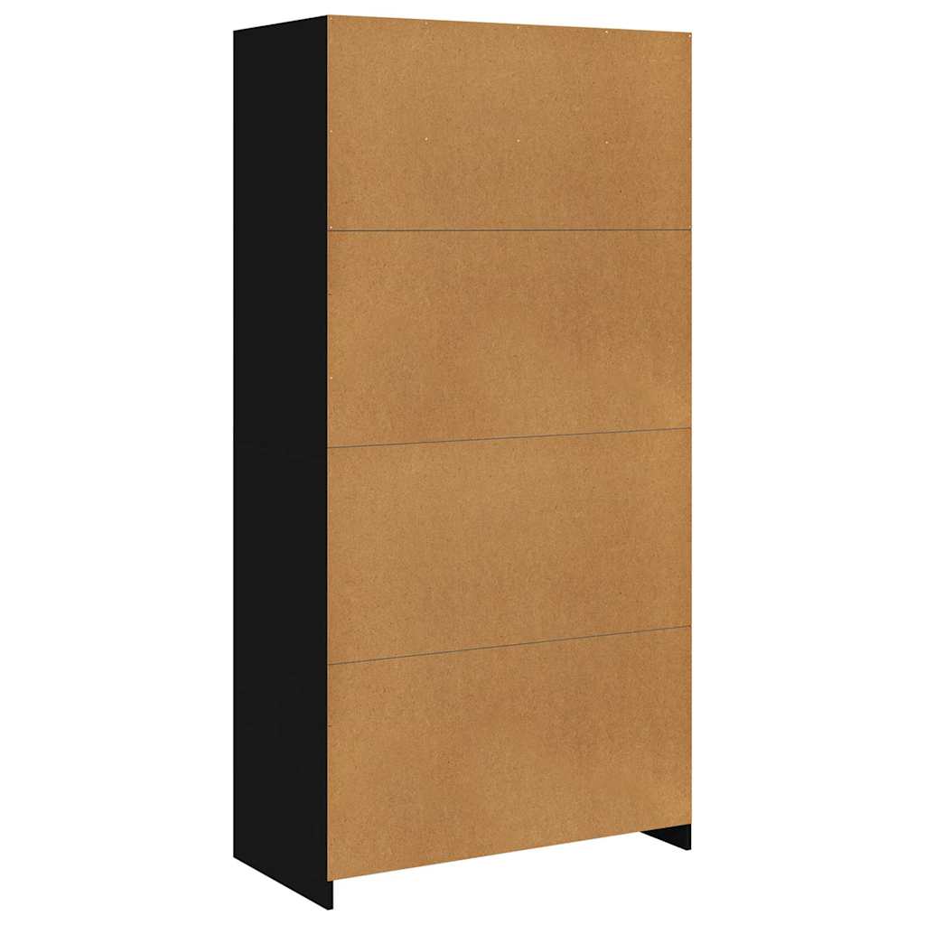 Wardrobe, black, 100x50x200cm, treated wood