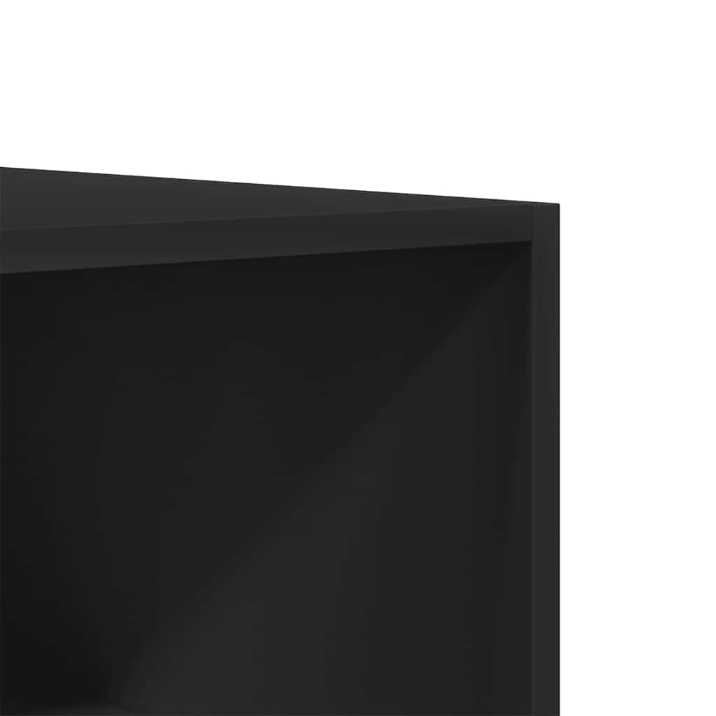 Wardrobe, black, 100x50x200cm, treated wood