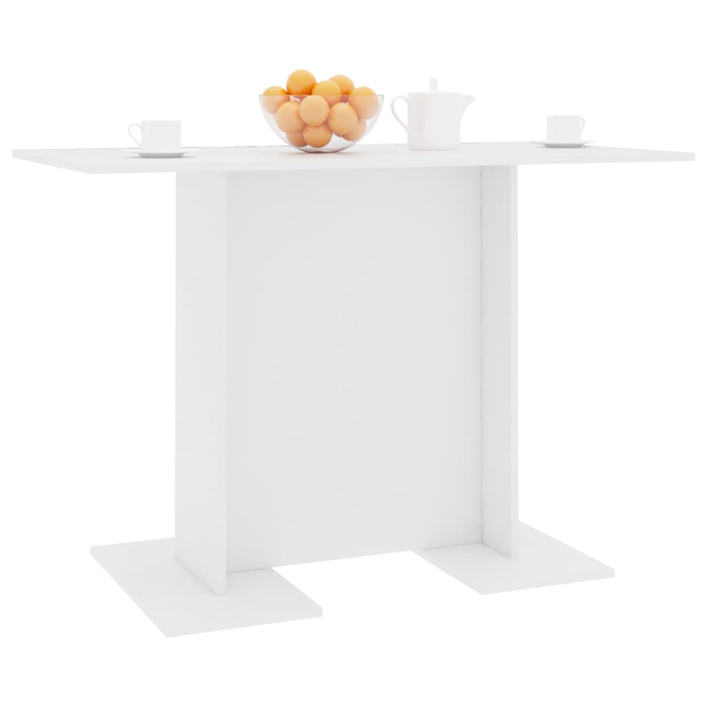 Dining table, white, 110x60x75cm, engineered wood