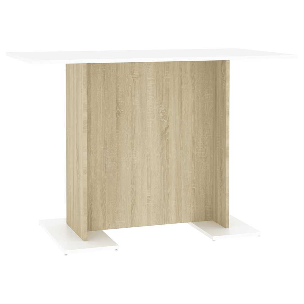 Valgomojo stalas, baltos ir sonoma ąžuolo sp., 110x60x75cm, MDP