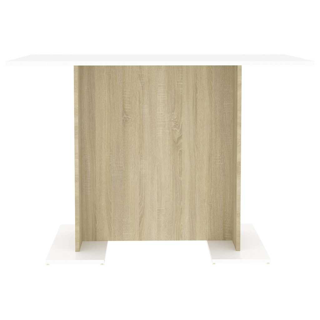 Valgomojo stalas, baltos ir sonoma ąžuolo sp., 110x60x75cm, MDP