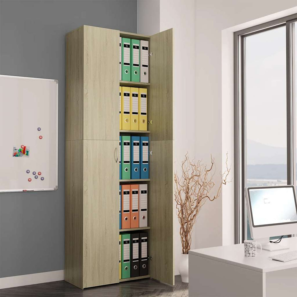 Office cabinet, Sonoma oak, 60x32x190cm, engineered wood