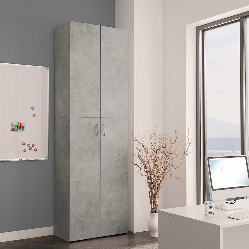 Office cabinet, concrete gray, 60x32x190cm, engineered wood