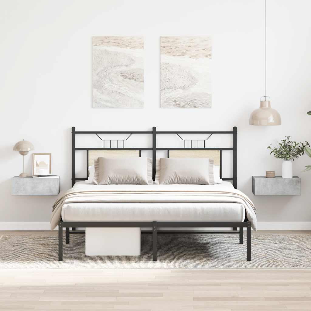 Bedside tables, 2 pcs, concrete, 40x30x15cm, wood