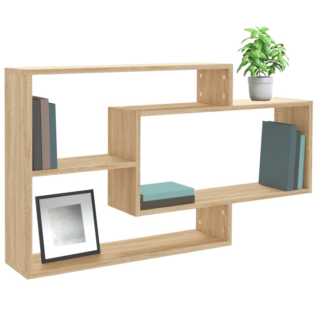 Wall shelves, oak, 104x20x58.5 cm, engineered wood