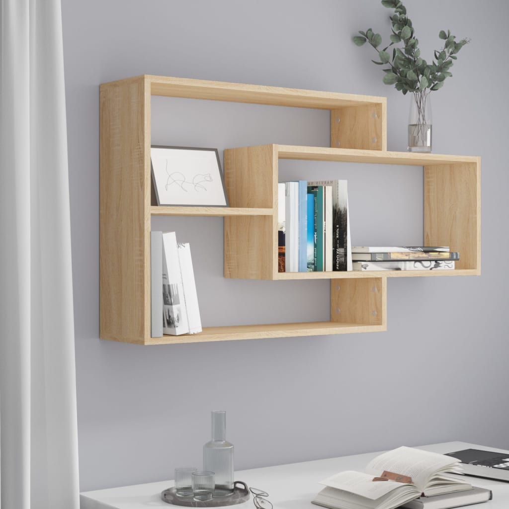 Wall shelves, oak, 104x20x58.5 cm, engineered wood