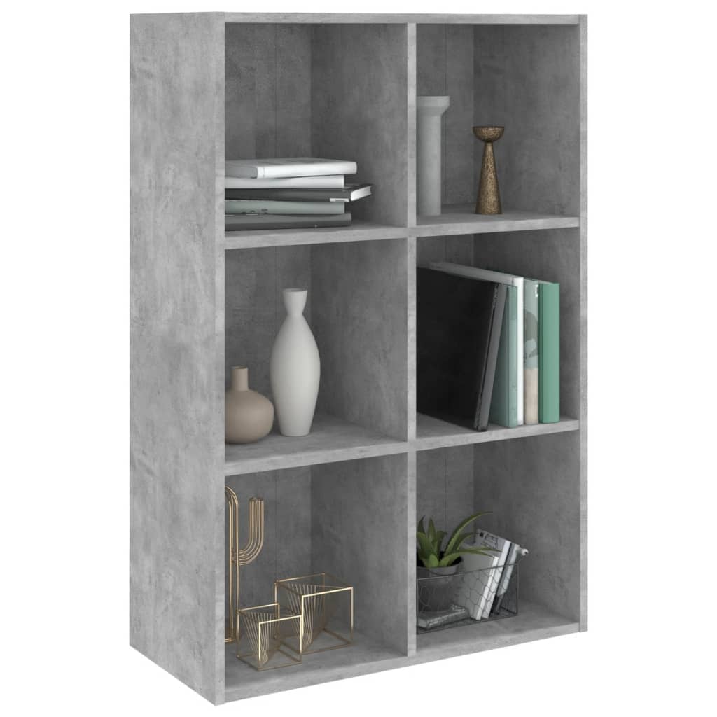 Book/side cabinet, concrete grey, 66x30x98 cm, chipboard