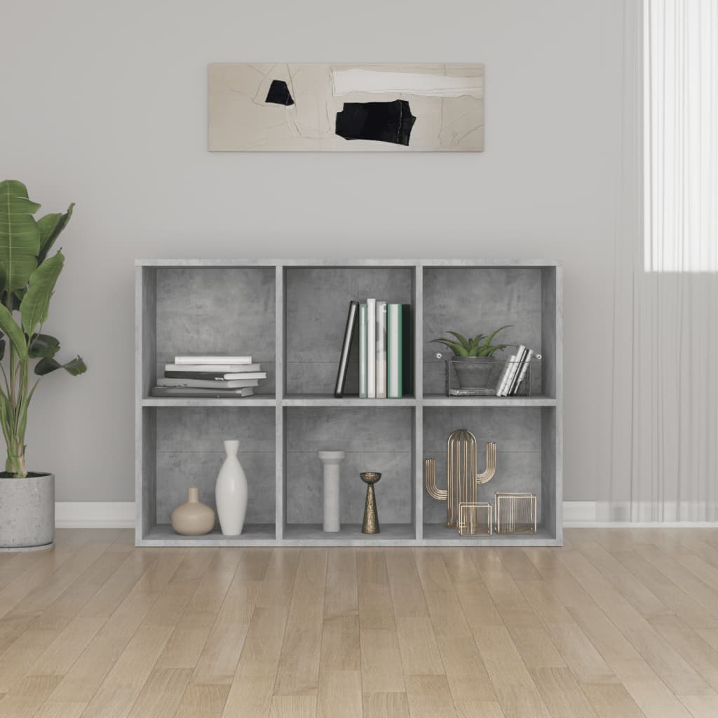 Book/side cabinet, concrete grey, 66x30x98 cm, chipboard