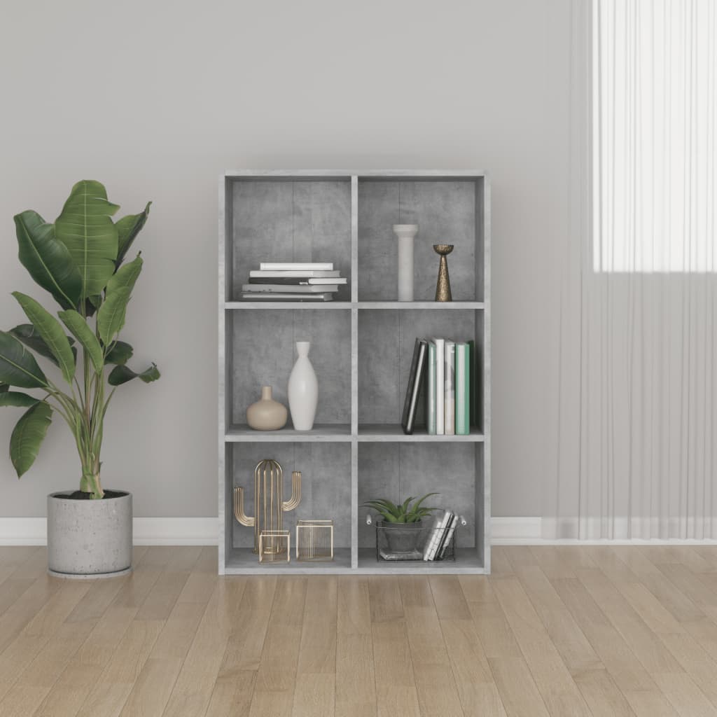 Book/side cabinet, concrete grey, 66x30x98 cm, chipboard