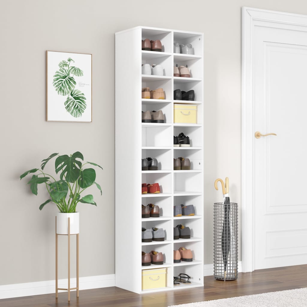 Apavu skapis, balts, 54x34x183 cm, MDF