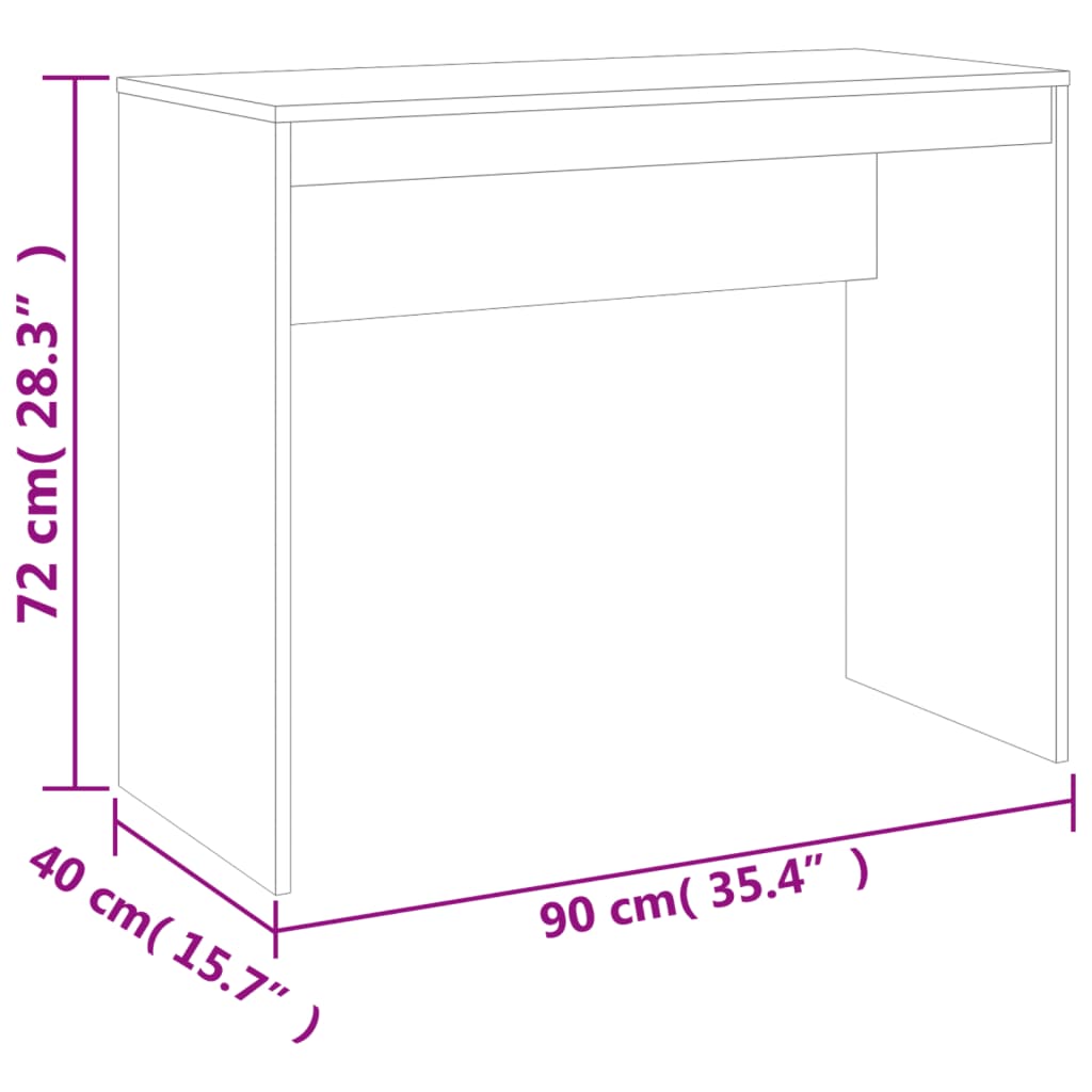 Desk, sonoma oak, 90x40x72cm, engineered wood