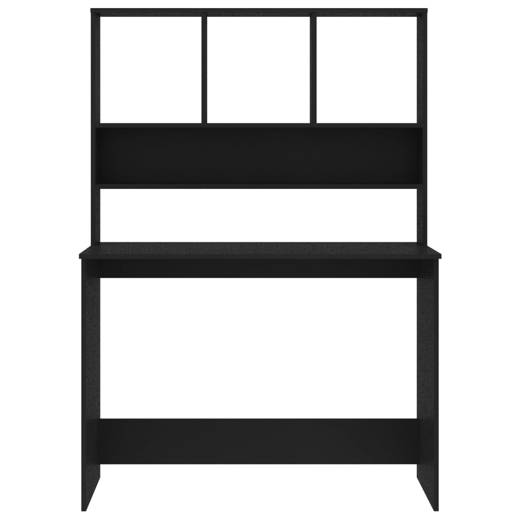 Galds ar plauktiem, melns, 110x45x157cm, MDP