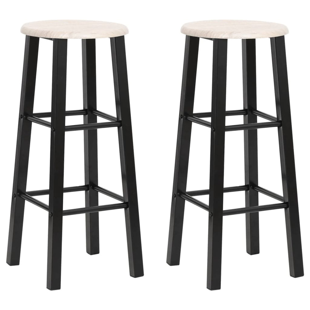 Baro taburetės, 2 vnt., juodos, MDF