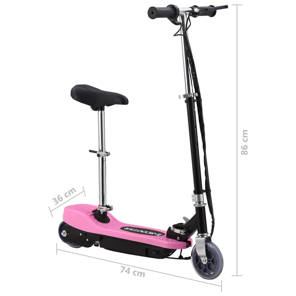 Electric scooter with seat, pink, 120W